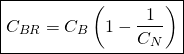 \[  \boxed{C_{BR} = C_B\left(1 - \frac{1}{C_{N}}\right)}\]