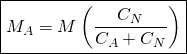 \boxed{M_A= M\left(\frac{C_N}{C_A+C_N}\right)}